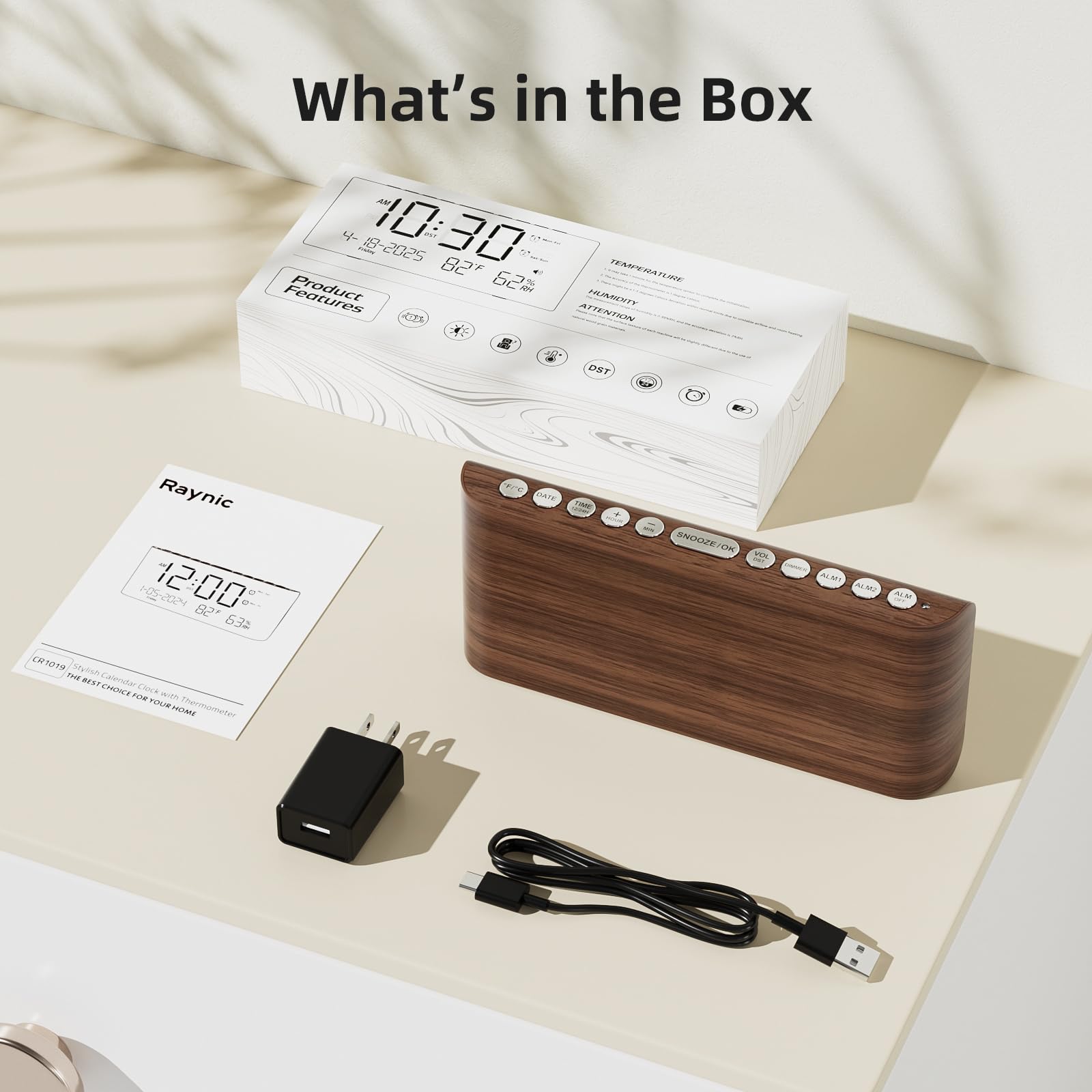 Raynic bedside clock supports organized morning routines at home