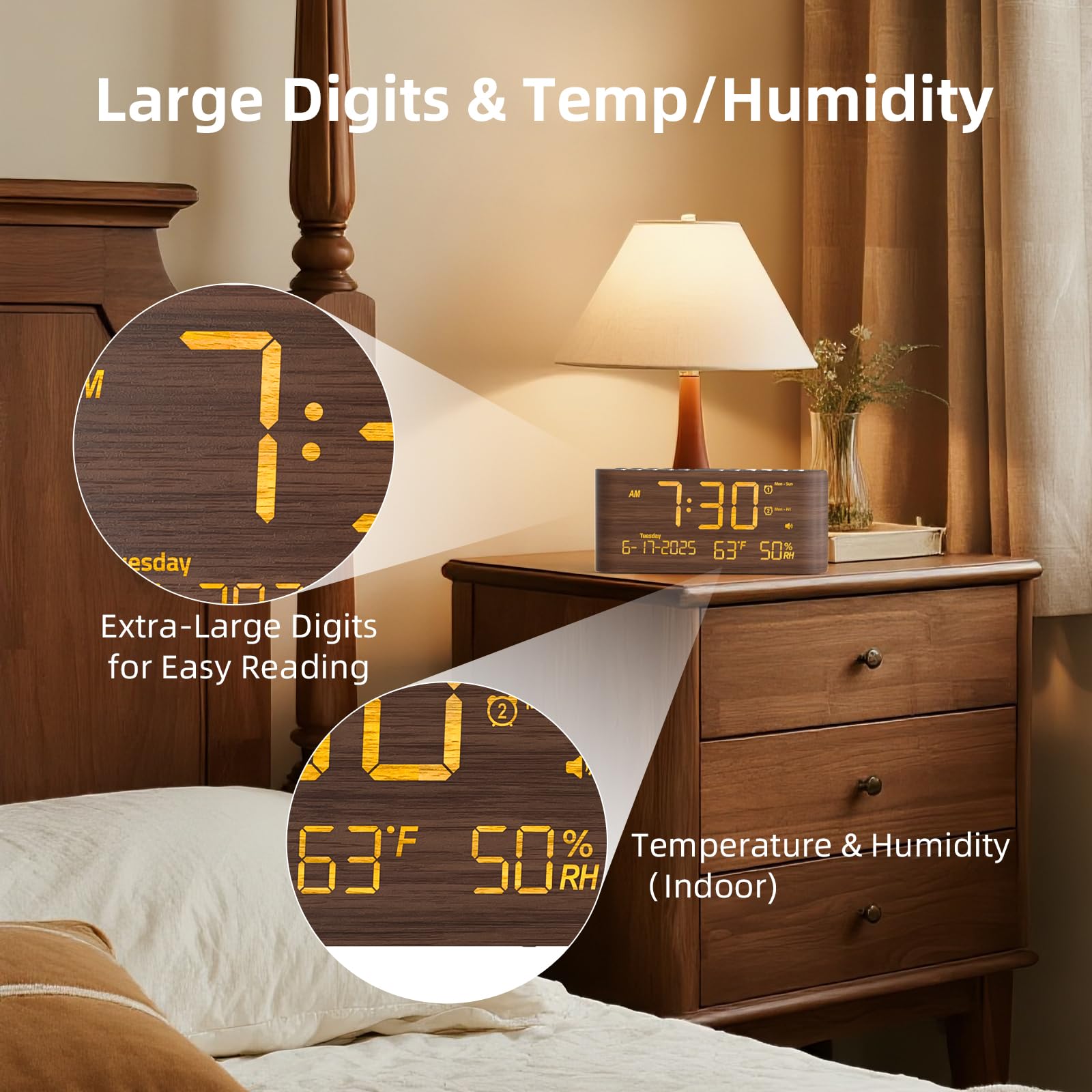 Raynic natural wood grain finish adds warm decor