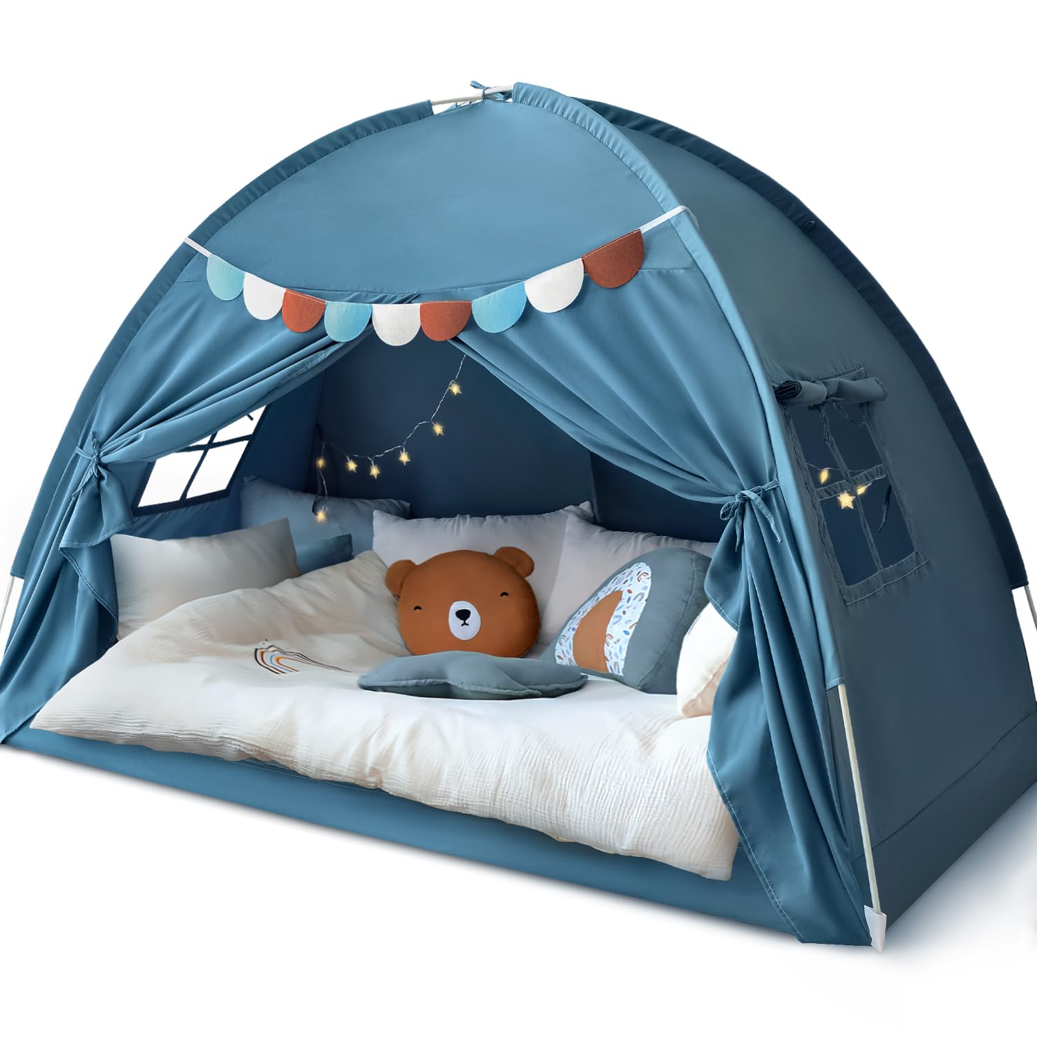 Razee twin bed tent with dual doors for easy entry from either side.
