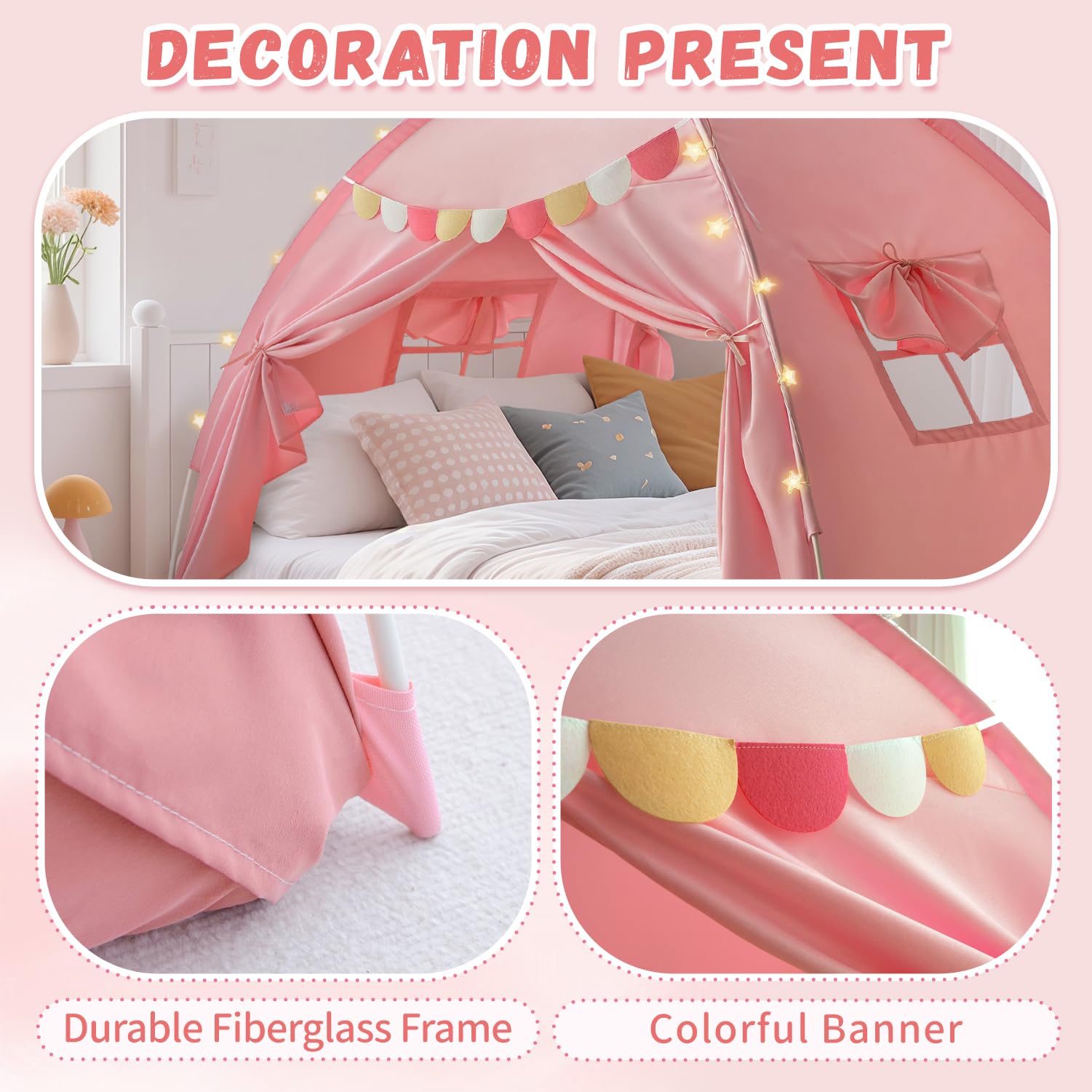 Razee under-bunk bed canopy creates a compact play space