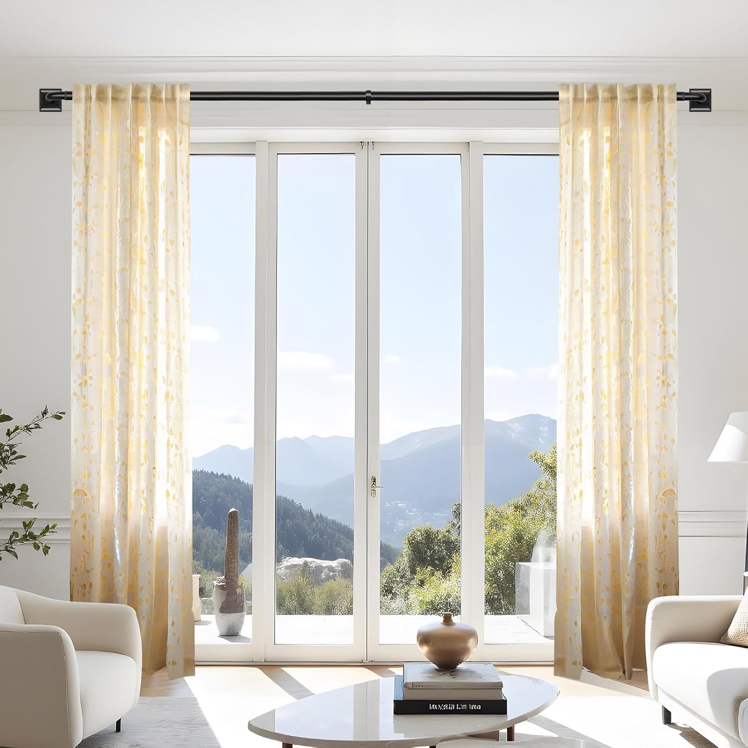 RBYCOS heavy-duty 1in rod designed for sturdy curtain support