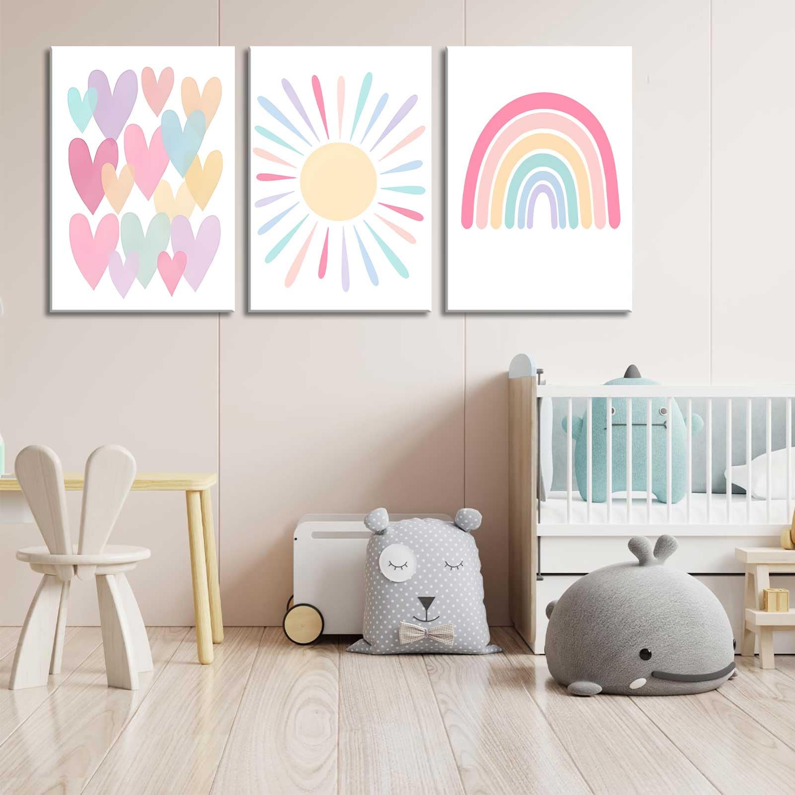 RCJARTI 3pc pink nursery art makes a thoughtful gift for holidays