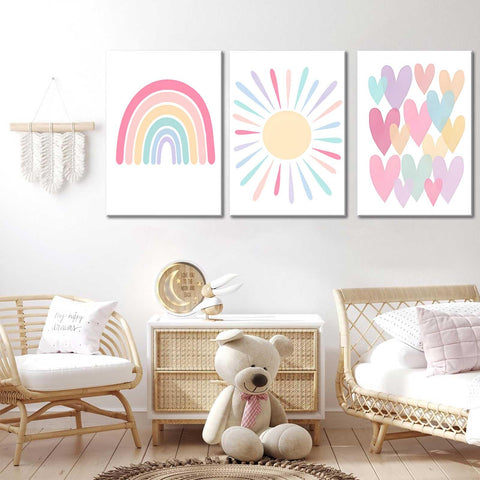 RCJARTI sunshine pastel posters add vibrant color with a friendly classroom vibe