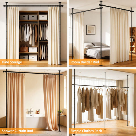 Rdiorry 45lbs capacity ensures stable curtain support for blackout or privacy curtains.