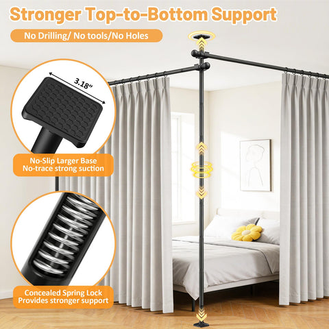 Rdiorry adjustable height and width accommodate small spaces or wide room openings.