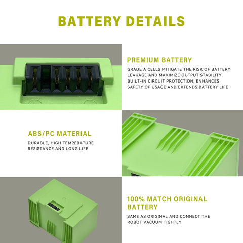 RDSJK 14.4V 1800mAh battery for robust Roomba performance