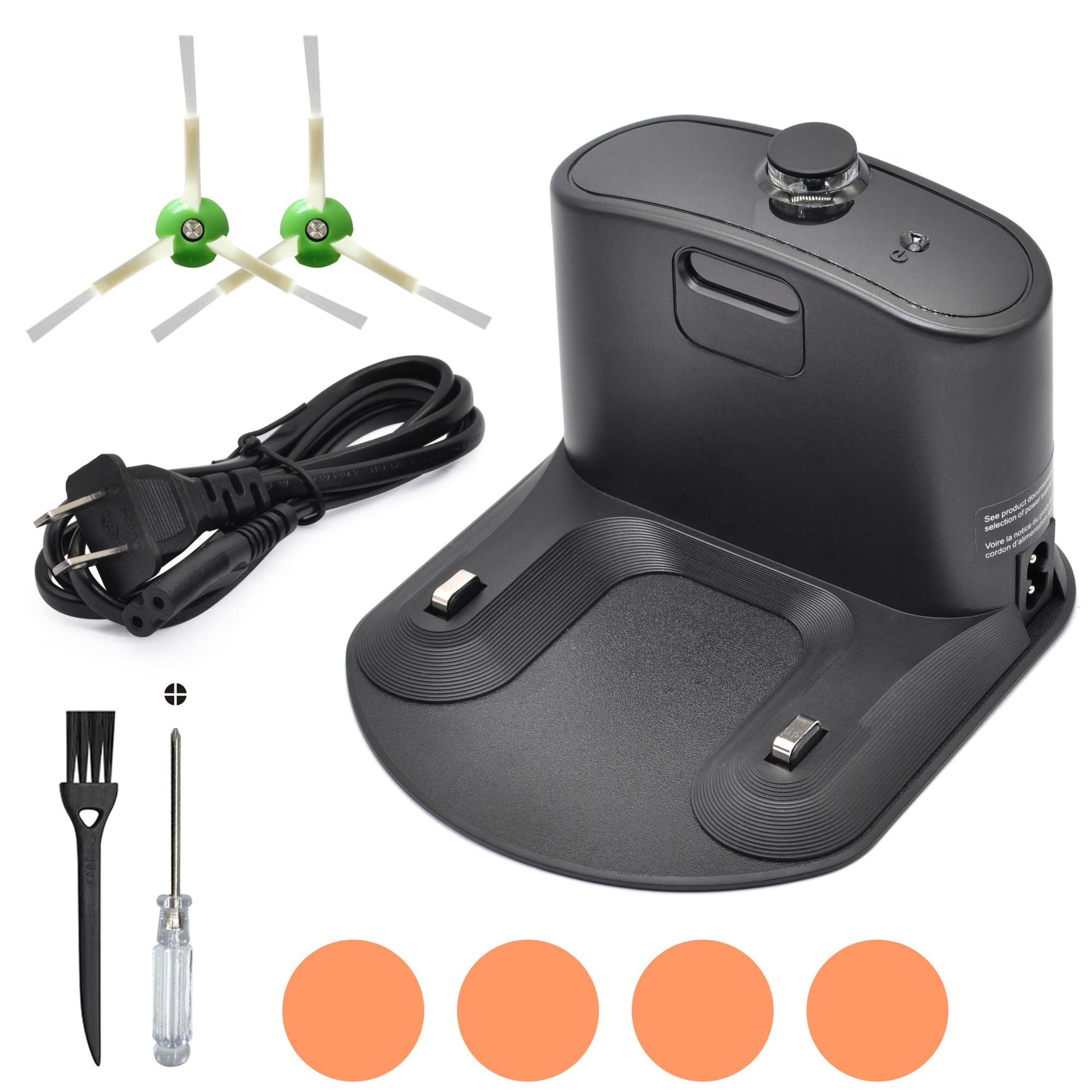 RDSJK Roomba charger dock shown with power cord for universal use.