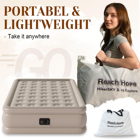 REACH HOPE air mattress puncture-resistant PVC supports durability.