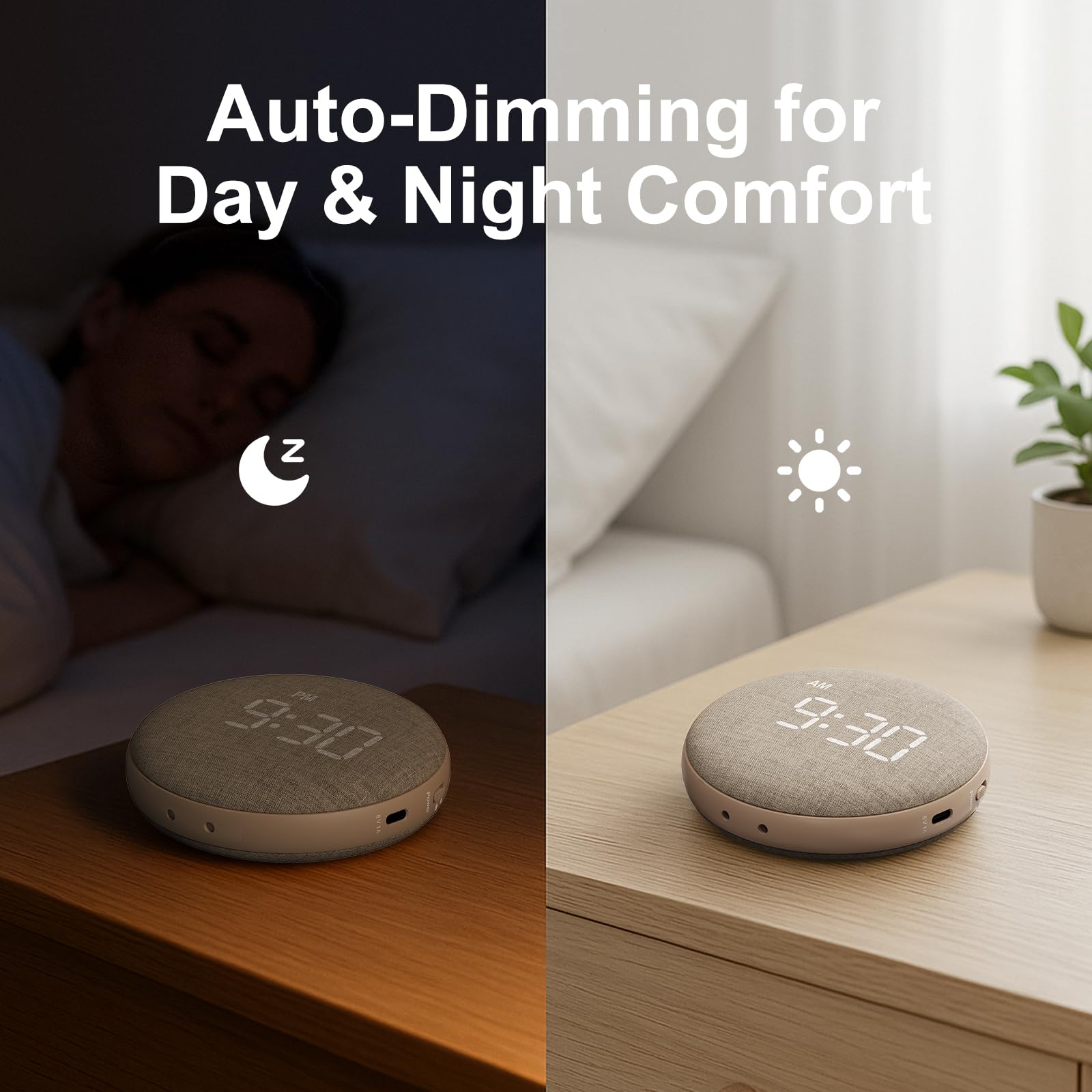REACHER tactile snooze button for no-look snooze in the dark