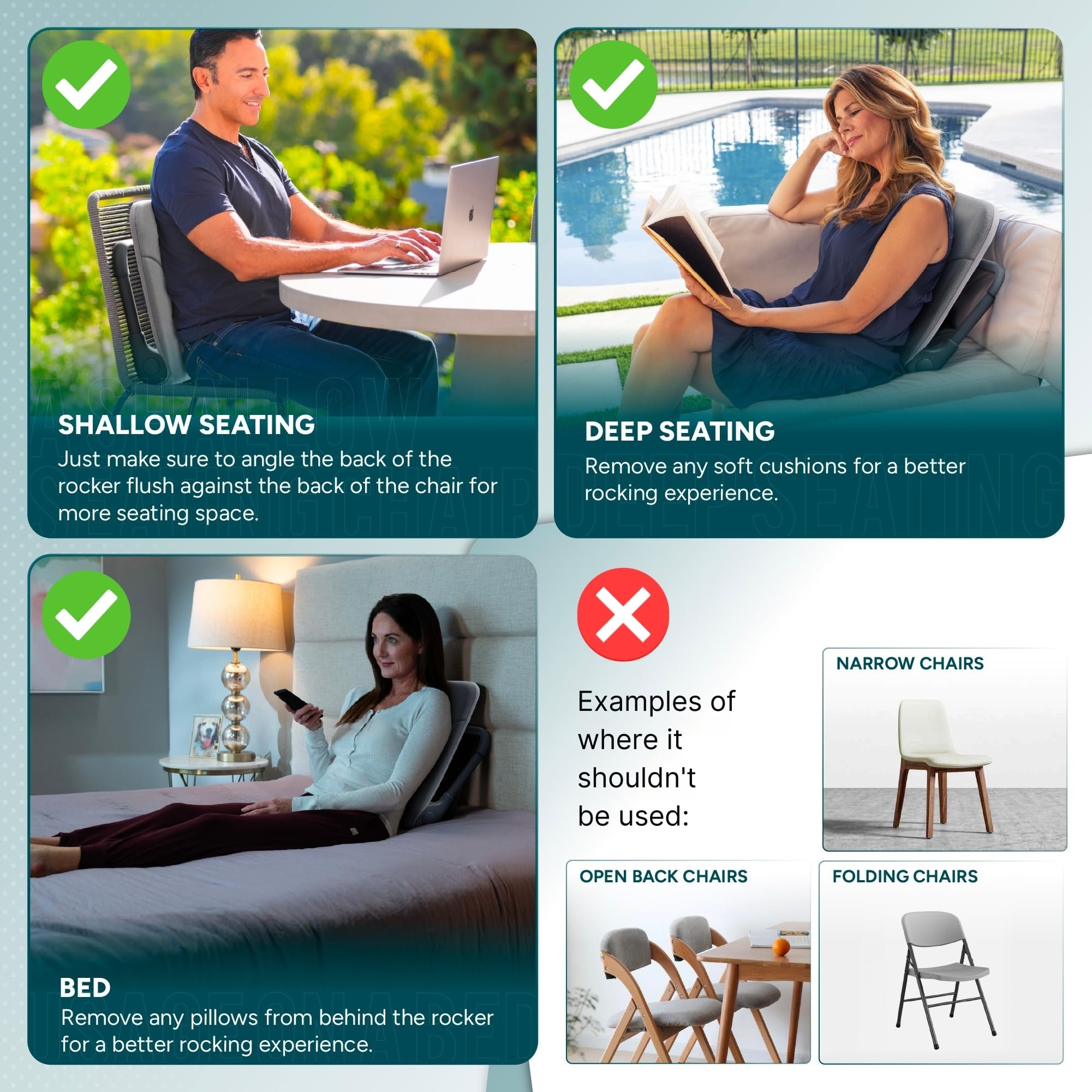 READY ROCKER Ultra deluxe cover adds soft fabric and cushion.