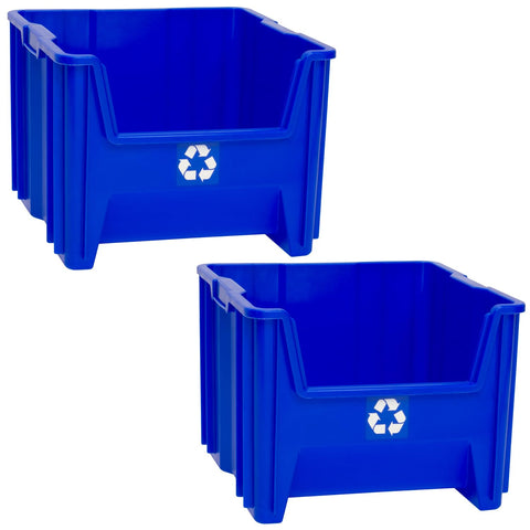 ReadySpace 12-gallon stackable bin with open front for convenient deposits