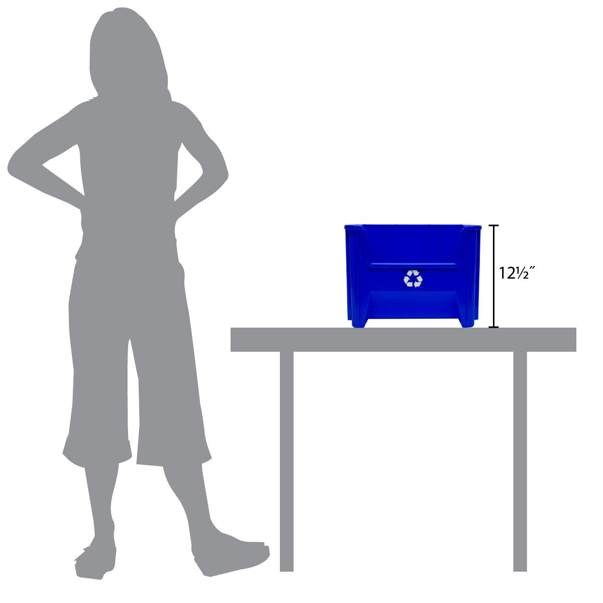 ReadySpace blue heavy-duty recycling bin suitable for office use