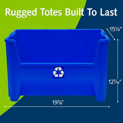 ReadySpace kitchen garage recycling bin blue great for daily sorting