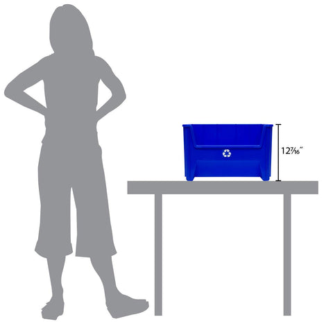 ReadySpace open-front bin blue facilitates easy deposits in busy offices