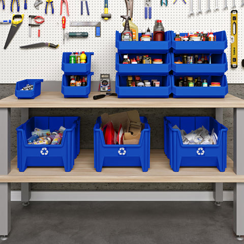 ReadySpace durable plastic bin with ergonomic handles for easy carrying