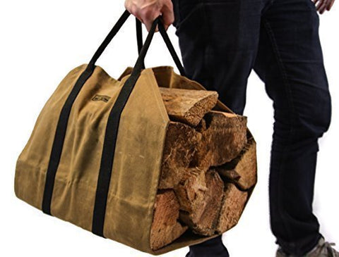 Readywares waxed canvas is water-resistant to keep logs dry.