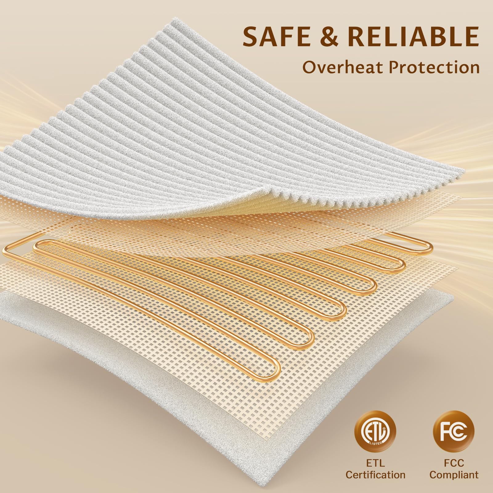 Reaks blanket features 3-hour auto-off for safe use