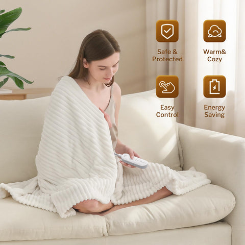 Reaks heated throw blanket interior sherpa for cozy comfort