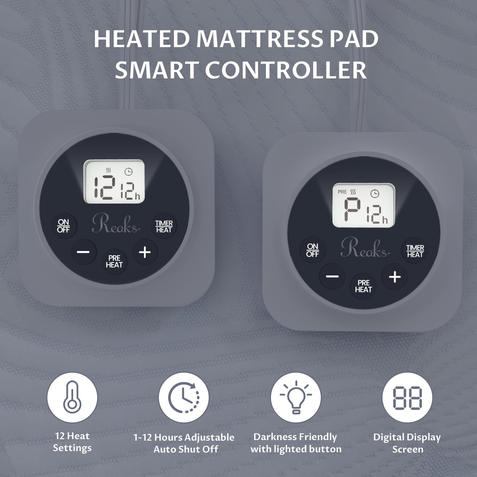 Reaks king-size heated mattress pad preheat mode delivers fast bed warming