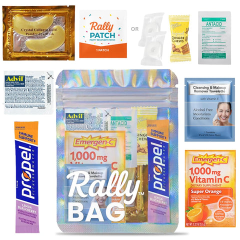 Real Vitamins Rally Bag electrolyte powder for fast hydration after celebrations