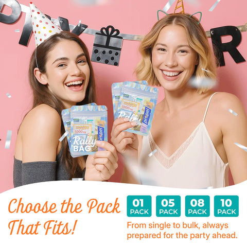 Real Vitamins Rally Bag ibuprofen for mild discomfort relief