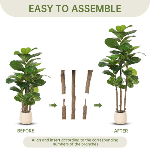 REALEAD 5ft fiddle leaf tree in a room setting