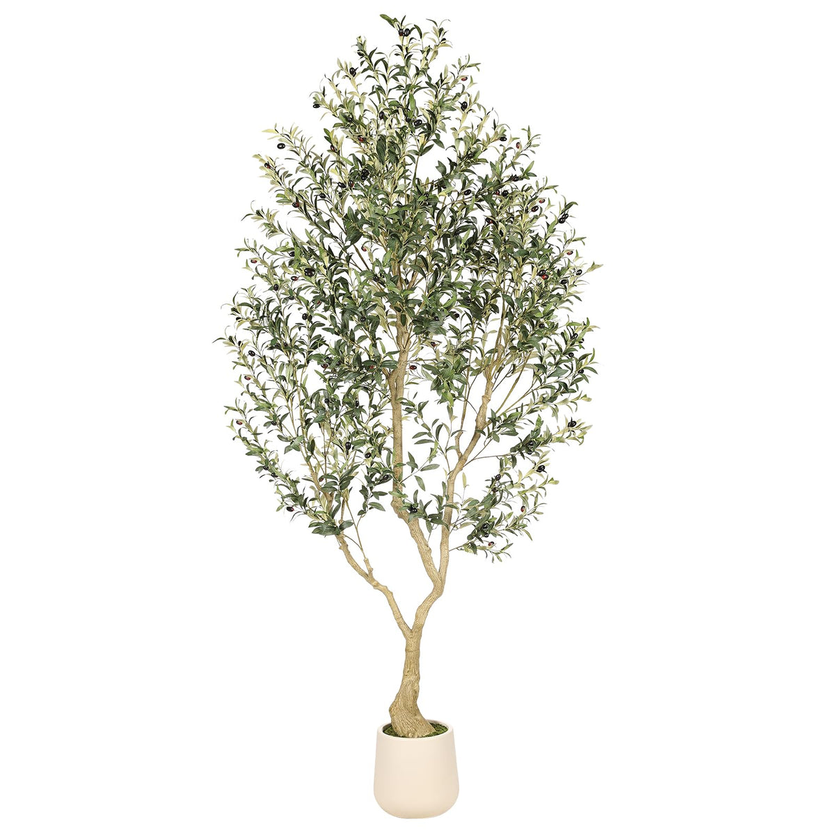 REALEAD 8ft olive tree with exquisite planter, an elegant entryway focal point.