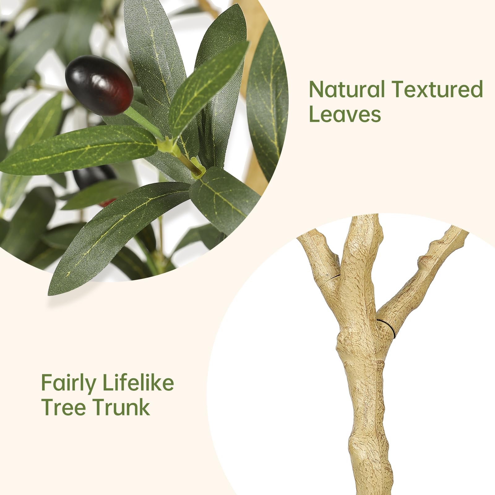 REALEAD artificial olive tree 6ft UV-resistant foliage suitable for outdoor spaces.