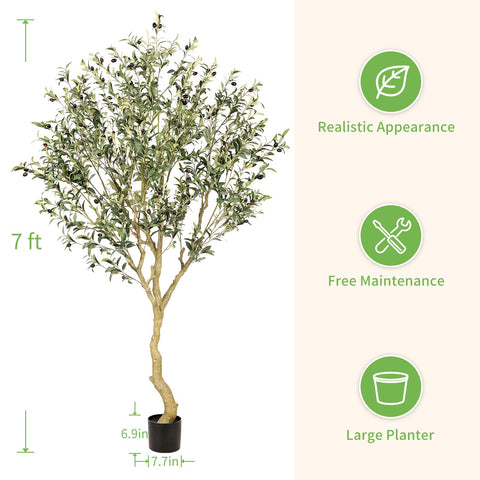 REALEAD artificial olive tree in a pot adds year-round greenery to any room.
