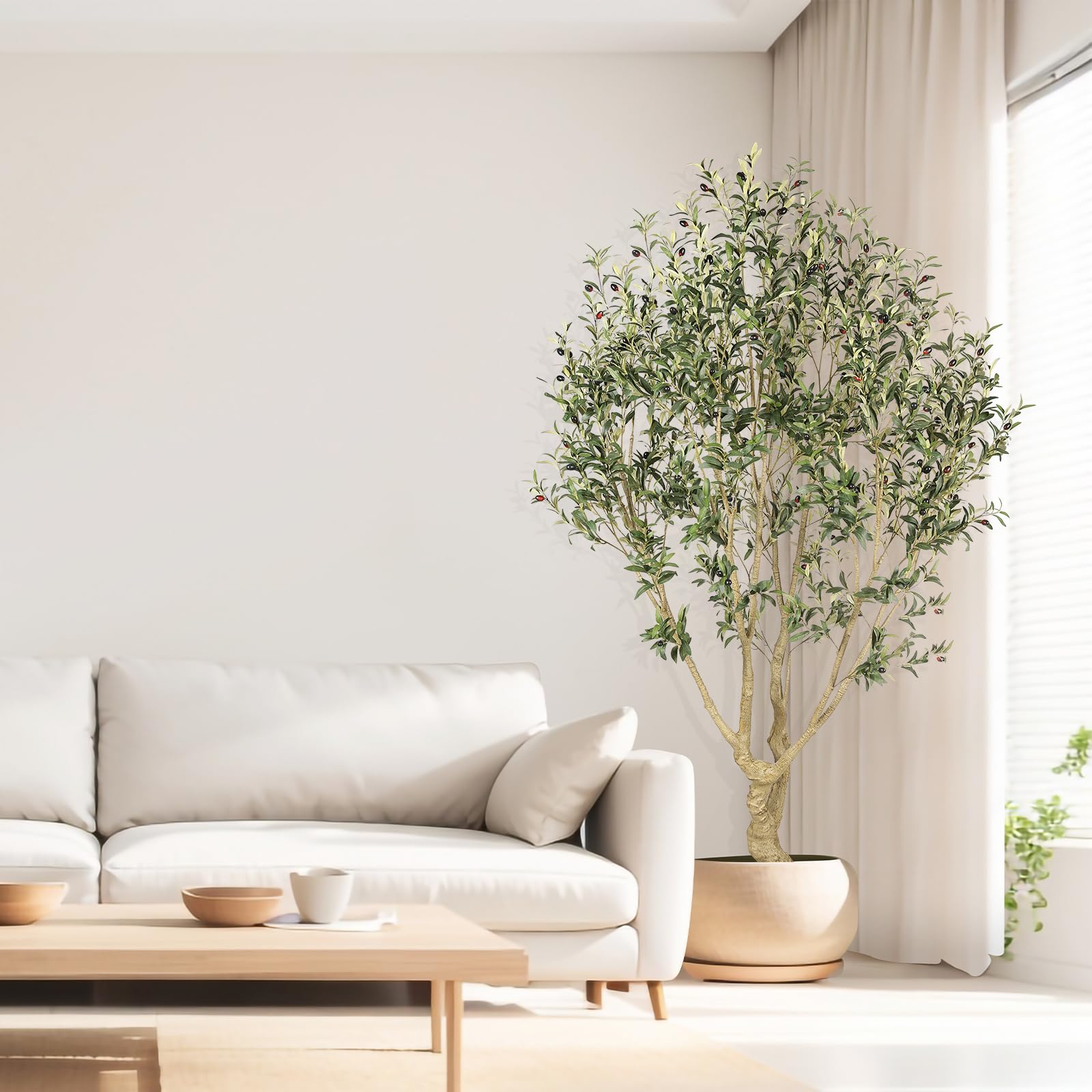 REALEAD 7ft olive tree leaves close-up showing realistic color and texture