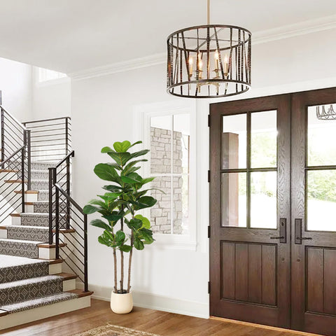 REALEAD modern home decor featuring faux fig tree centerpiece