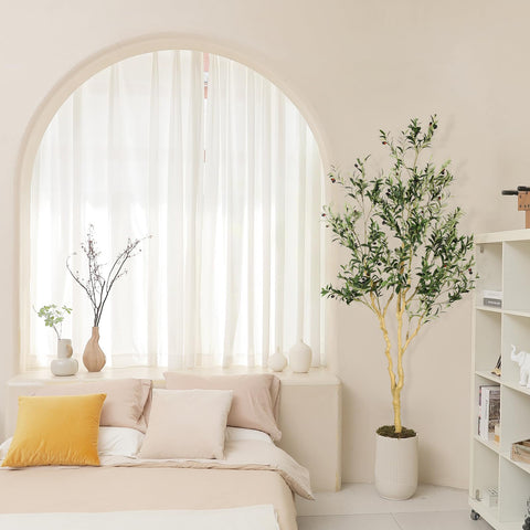 REALEAD tall olive tree in a living room setting