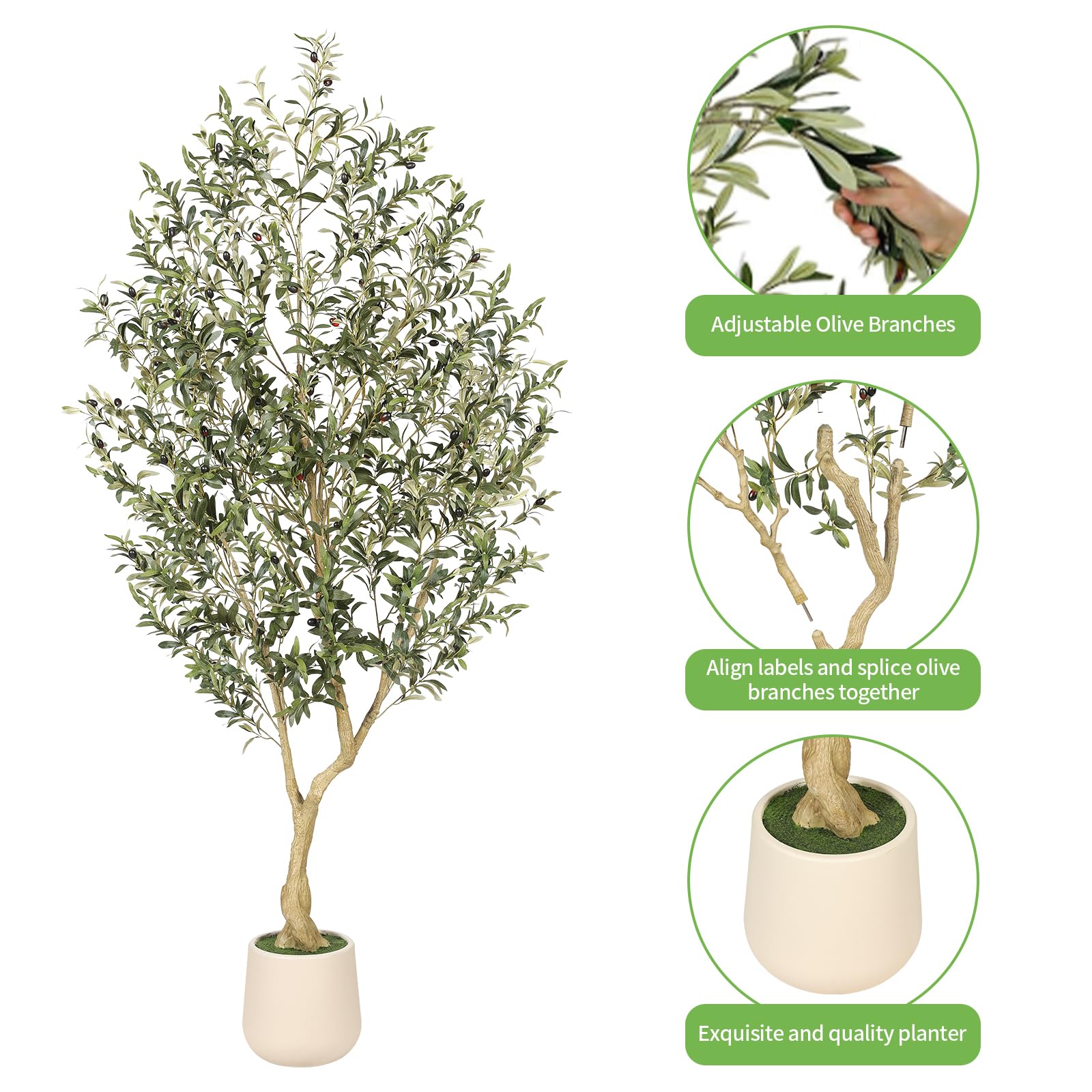 REALEAD olive-tree branches are adjustable for customizable shape.