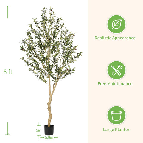 REALEAD olive tree lifelike leaves create a convincing green accent in any room.