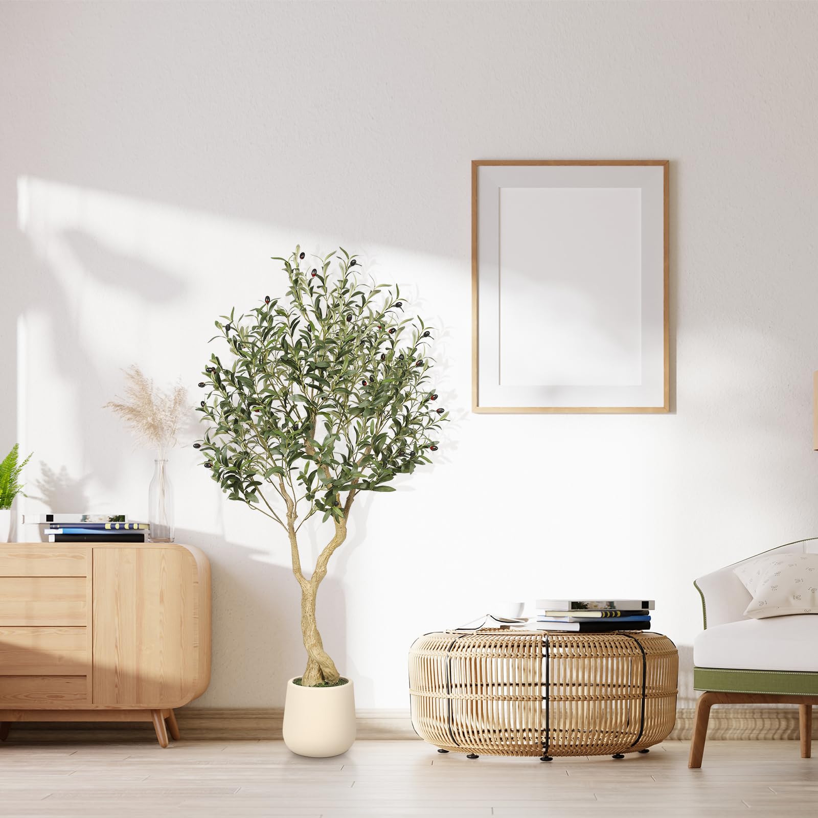 REALEAD Office decor olive tree stands as a low-maintenance greenery accent.