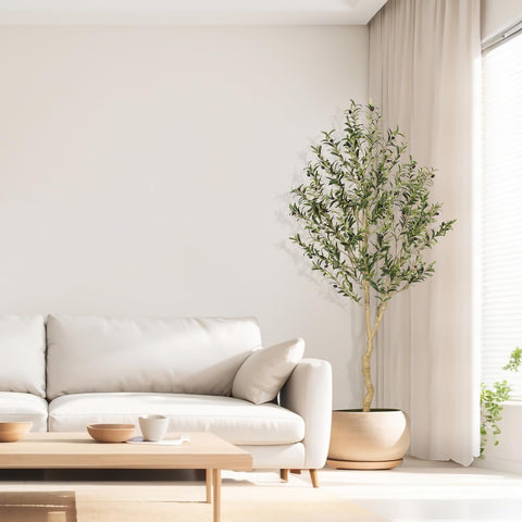REALEAD olive tree twisted trunk adds natural texture for authentic indoor decor.