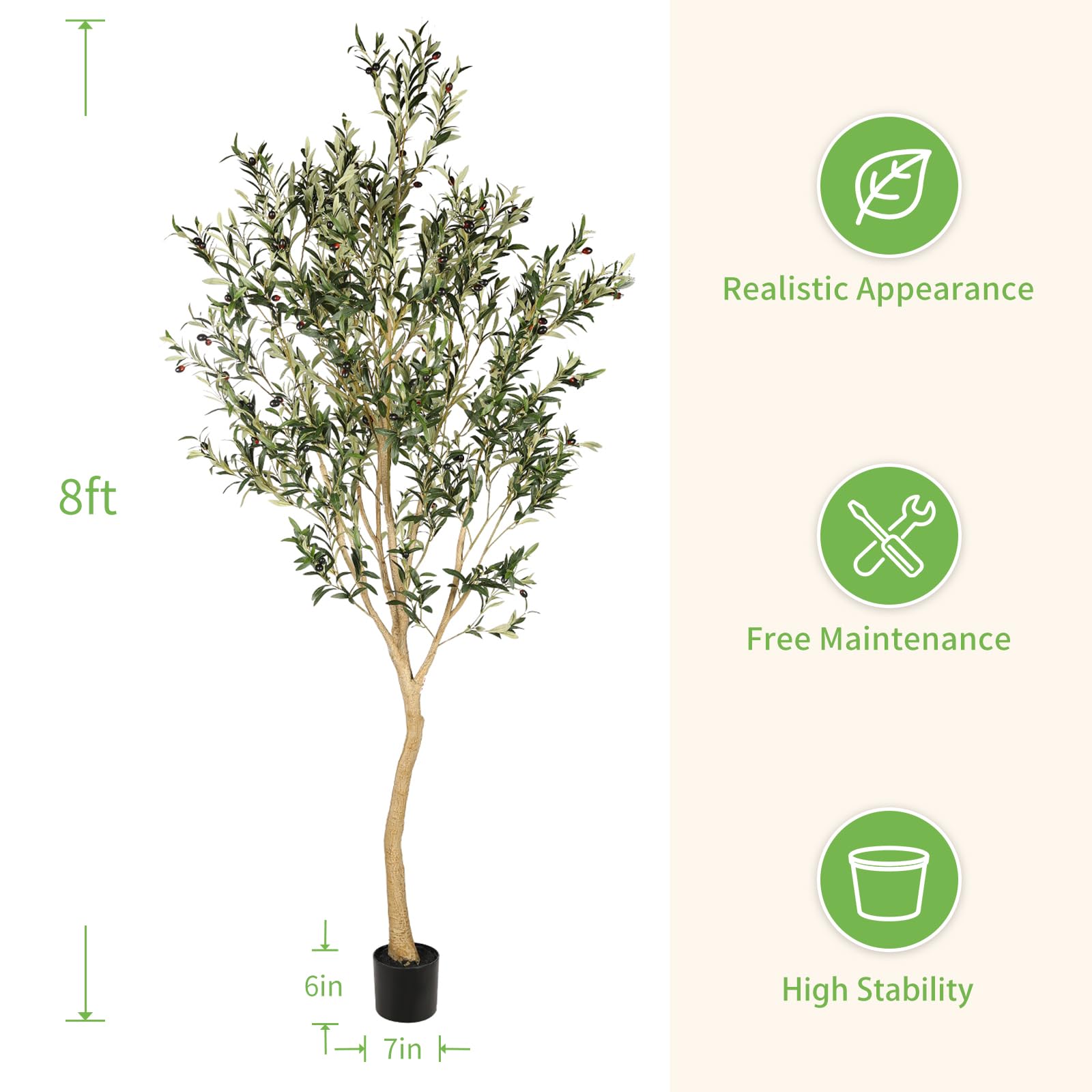 REALEAD weighted pot ensures stable placement for the tree.