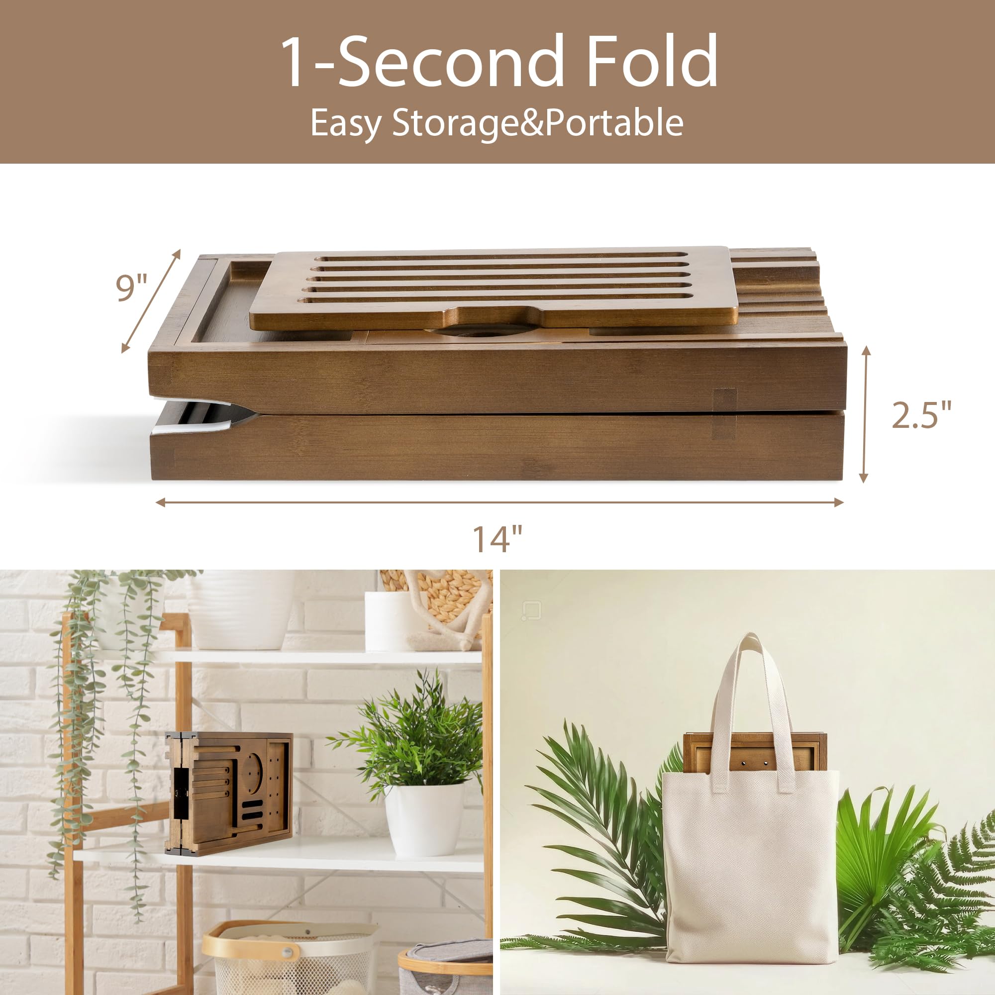 Realgulf bamboo bathtub tray removable trays organize essentials within reach.