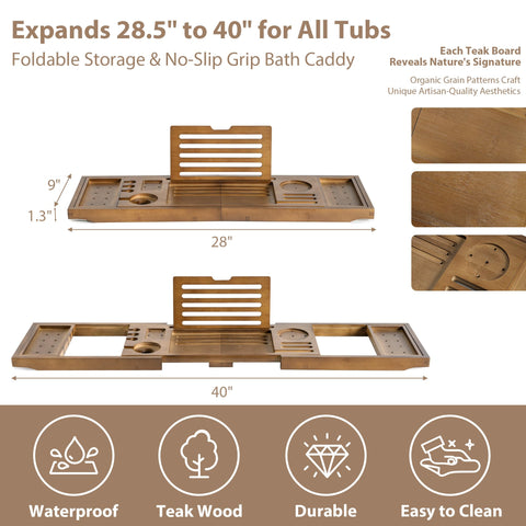 Realgulf splash-resistant bamboo tray resists moisture for everyday spa-style baths.