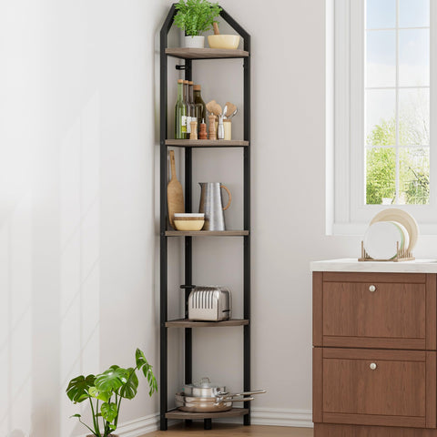 Realgulf metal-frame shelves showcase durable construction for heavy items.