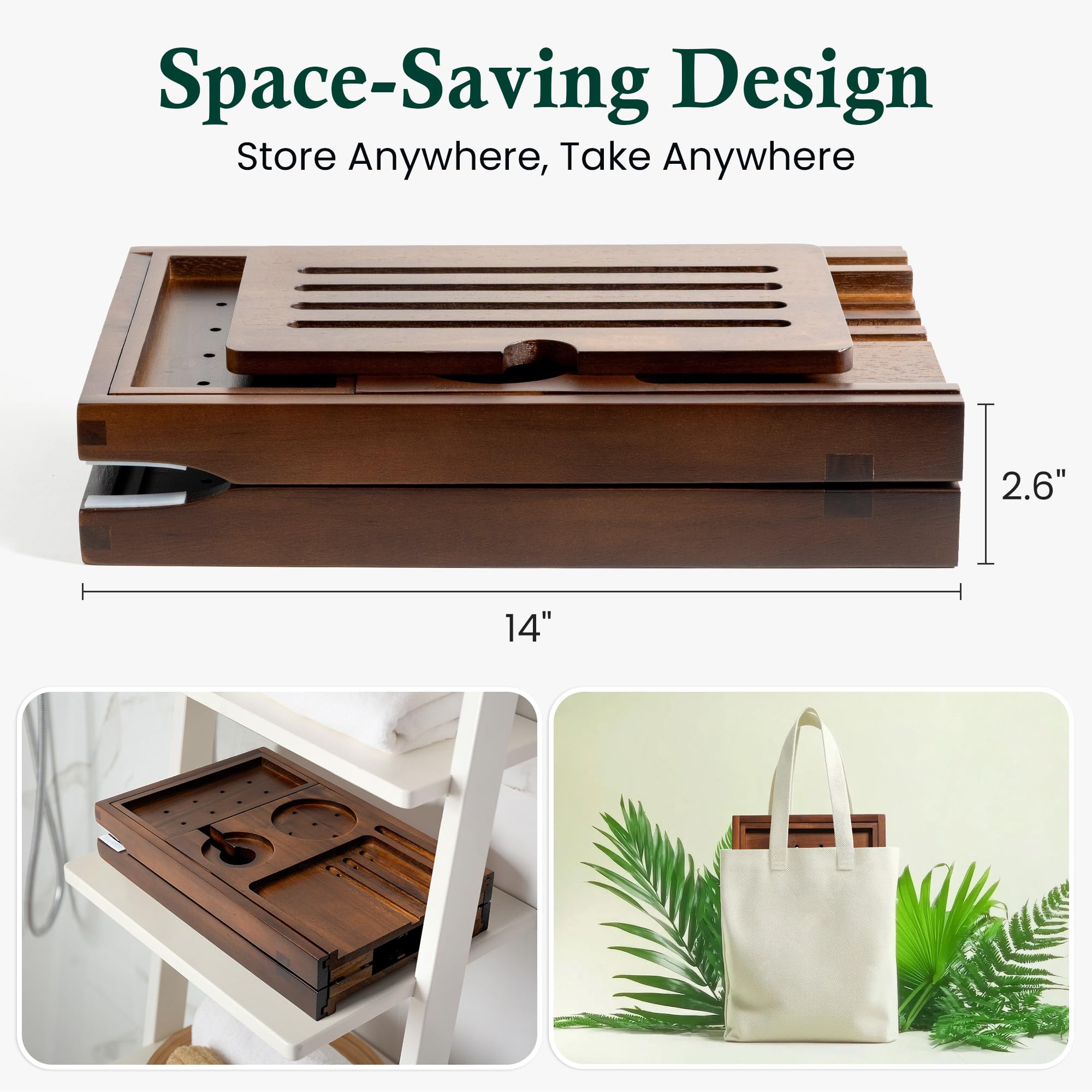 Realgulf teak tray removable side trays hold towels or snacks within reach.