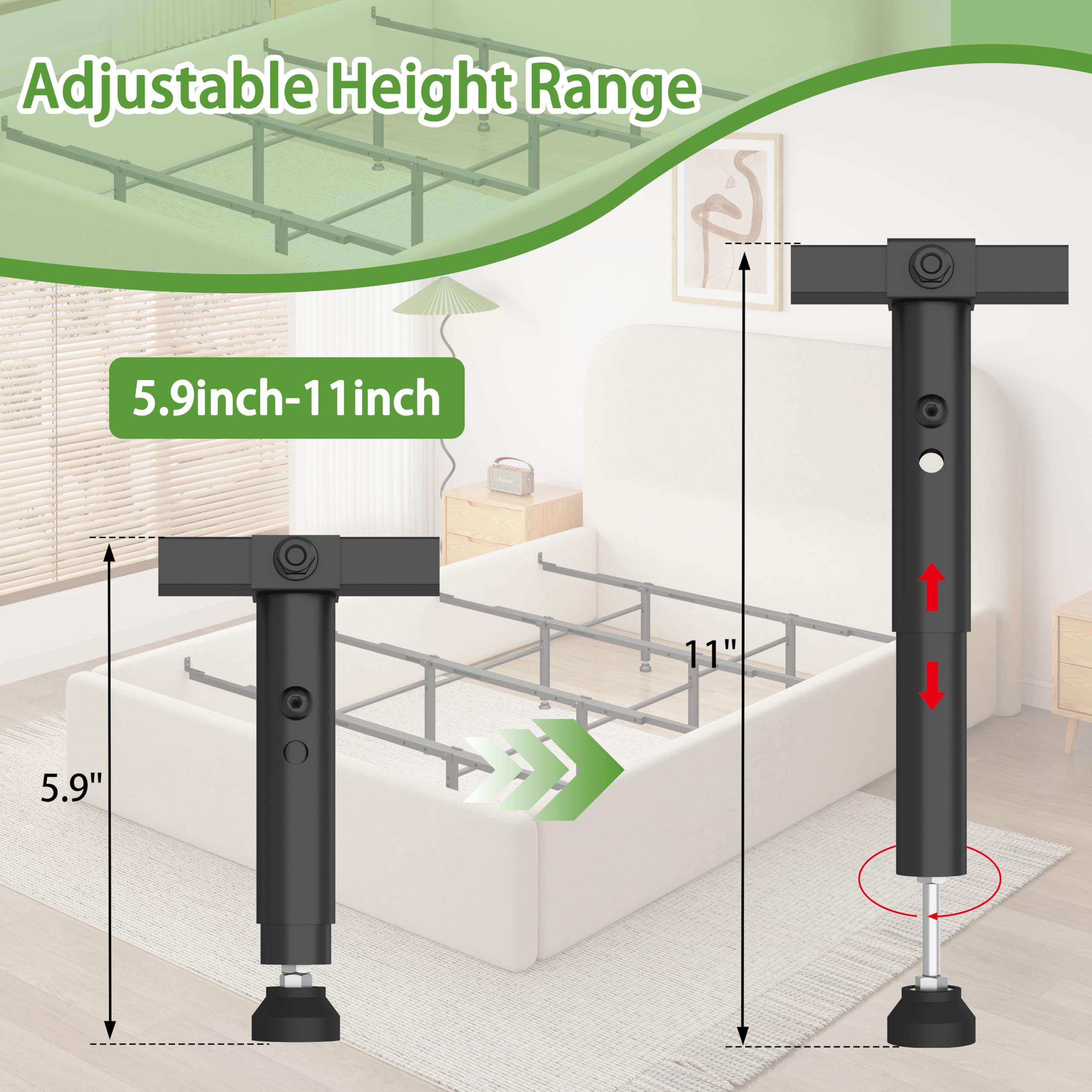 Realhotan center support for upholstered rails protects fabric and maintains look.