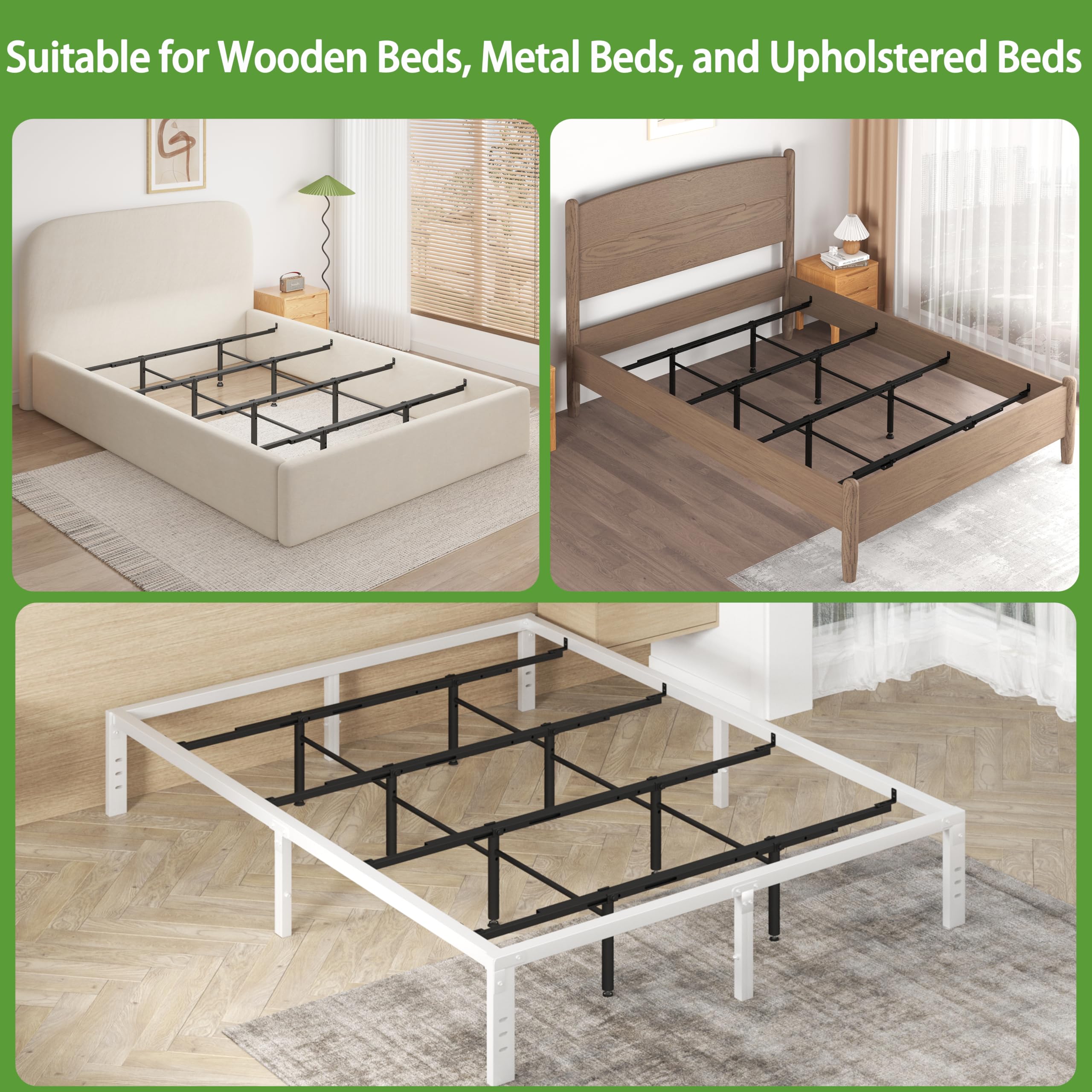 Realhotan center support for wood side rails provides sturdy alignment.