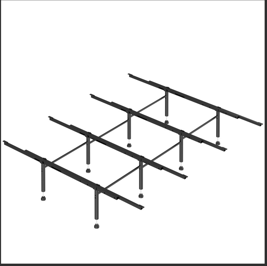 Realhotan center support with four cross rails strengthens bed frame stability.