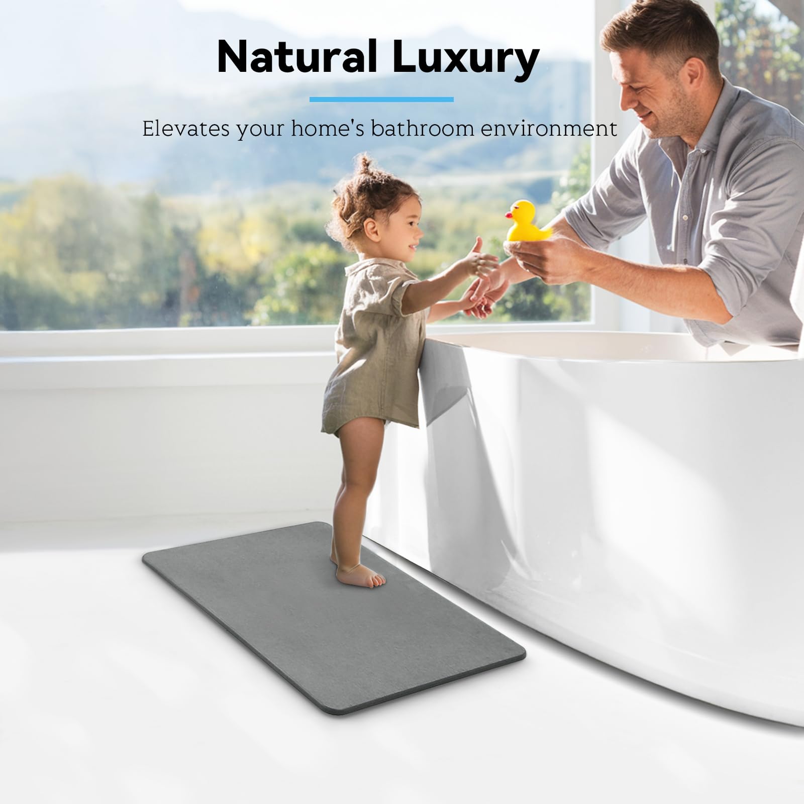 Realion stone bath mat easy-clean surface for daily care