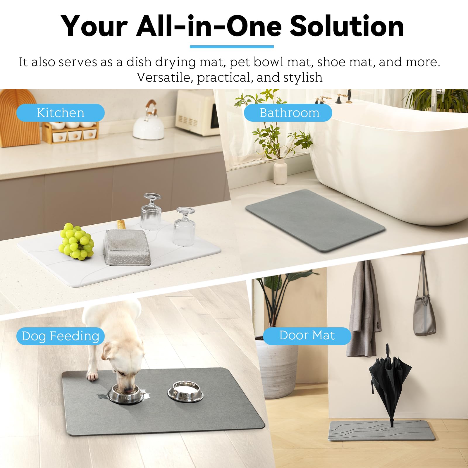 Realion minimalist design bath mat complements any bathroom decor