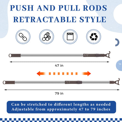 Reallnaive skylight pole with hook end for secure curtain pull.