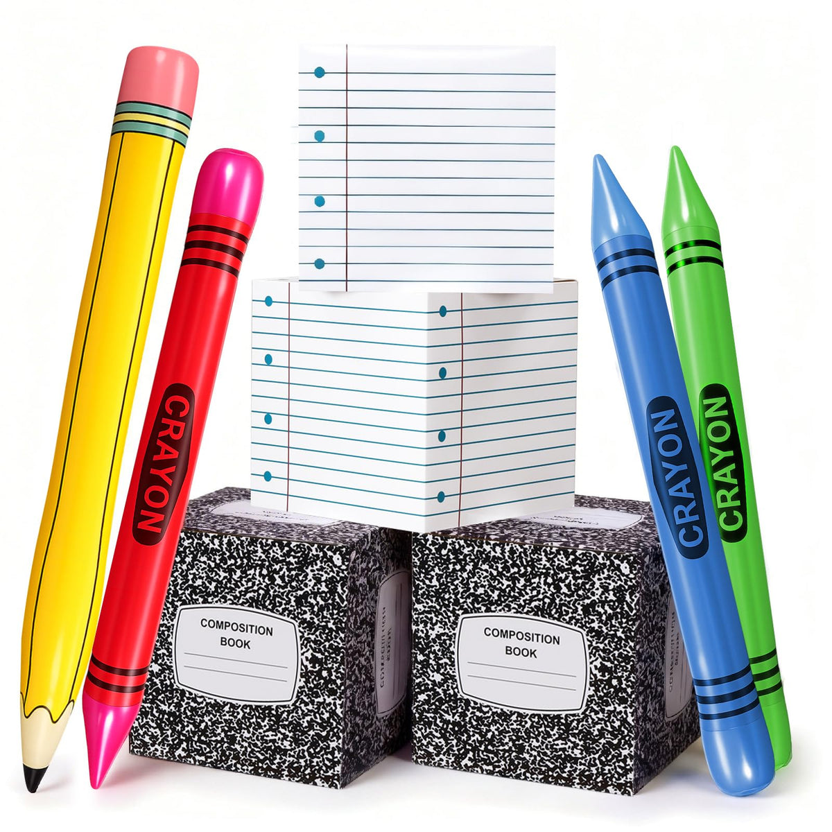 Realspring balloon boxes 4-pack provide bold classroom decor for celebrations.