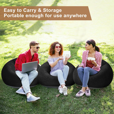 Dorm room scene with Realspring inflatable chairs ready for study breaks and gaming.