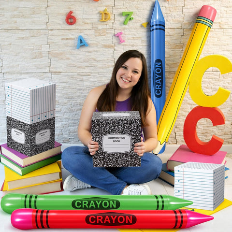 Realspring inflatable pencil setup demonstrates versatile indoor and outdoor use.
